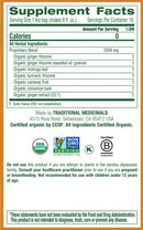 Traditional Medicinals Ginger aid tea supplement facts, Ginger supplement drinks