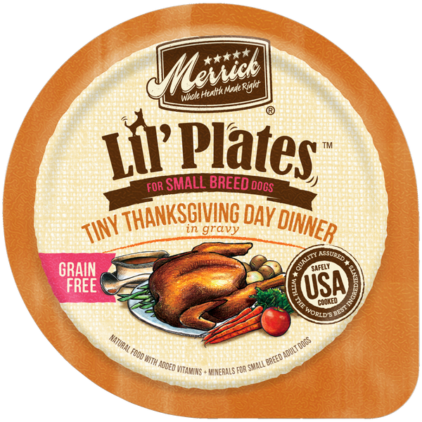 Merrick Lil' Plates Grain Free Small Breed Wet Dog Food Tiny Thanksgiving Day Dinner, 3.5 OZ - Trustables