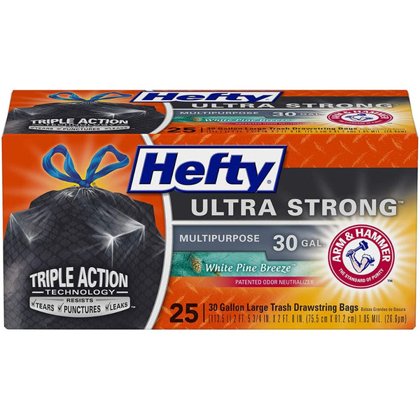 Hefty Ultra Strong Large Trash Bags white pines breeze, Hefty ultra strong trash bags