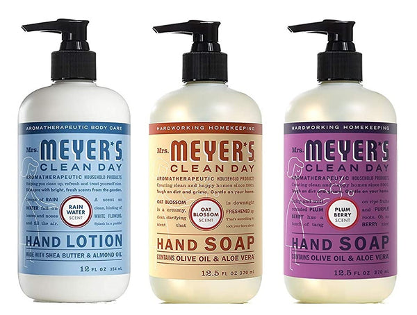 Mrs. Meyer's  Mrs. Meyer's  Liquid Hand Soap 3 Scent Variety Pack, 1 Rainwater, 1 Oat Blossom, 1 Plumberry, 1 CT - Trustables