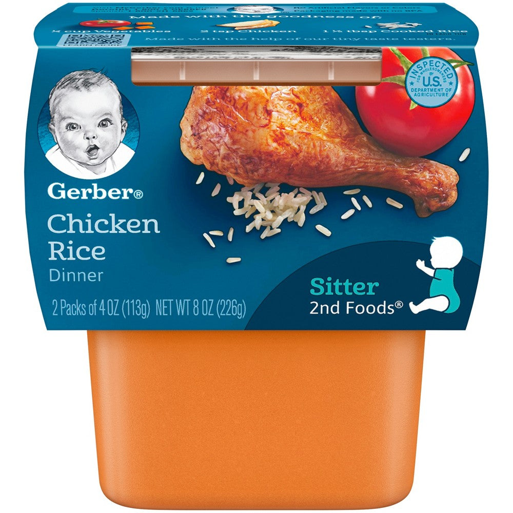 Gerber 2nd Foods Chicken and Chicken Gravy Baby Food Jars for Sitters