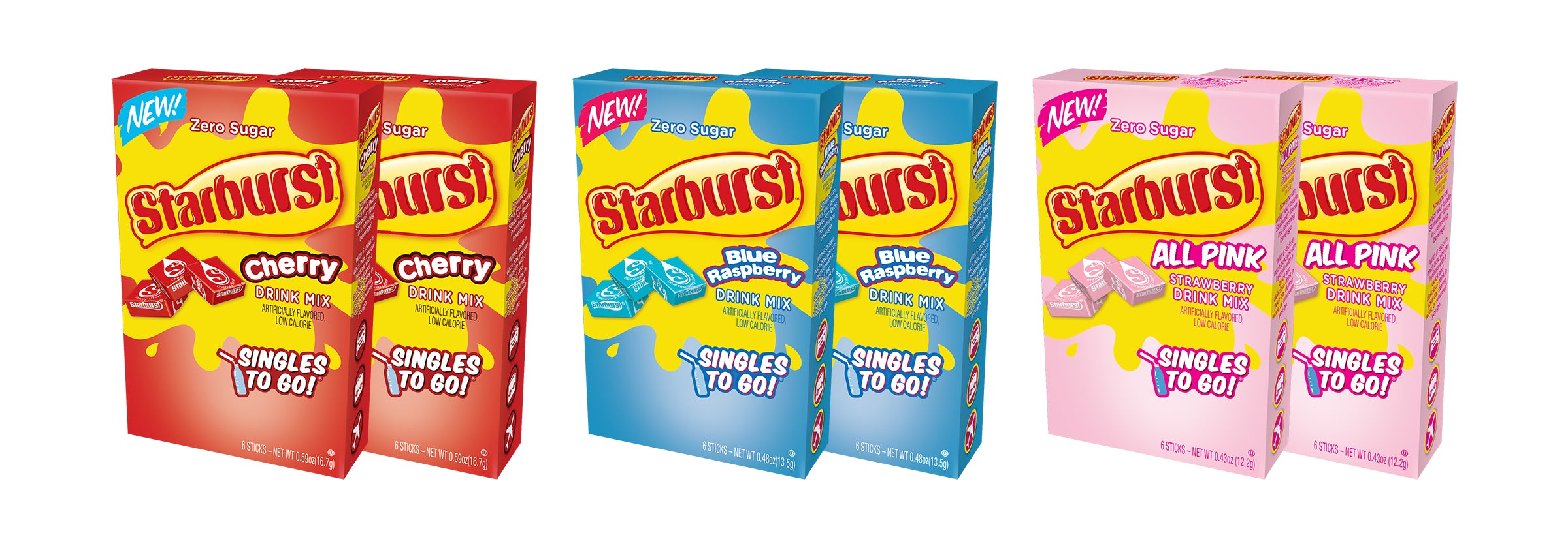 Starburst STG Drink Mix Variety Pack, 2 Cherry, 2 Blue Raspberry, 2 St
