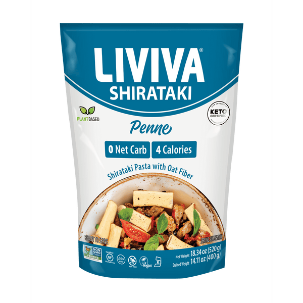 Liviva Organic Shirataki Pasta, Penne with Oat, 14.11 oz (Pack of 1)