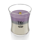 WoodWick Medium Amethyst Sky Trilogy Hourglass Scented Candle, Crackles as it Burns, Amethyst & Amber | Suede & Sandalwood | Smoked Jasmine, 9.7oz