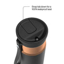 Contigo Snapseal Stainless Steel Leakproof Water Bottle with Carry Strap and Straw, Licorice Bronze, 24 Ounce