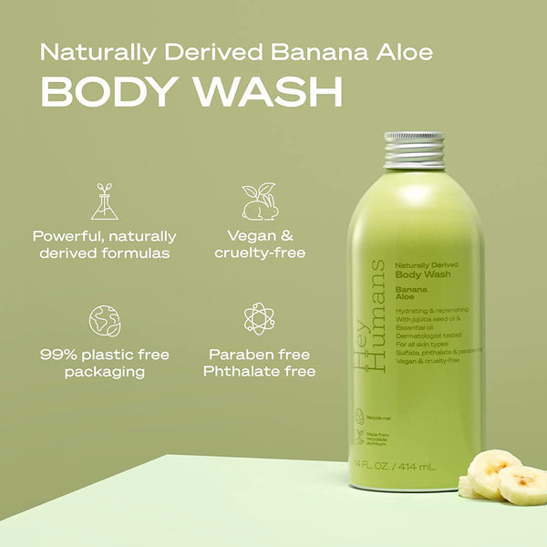 Hey Humans Body Wash Banana Aloe 14 Fl OZ (Pack of 1)