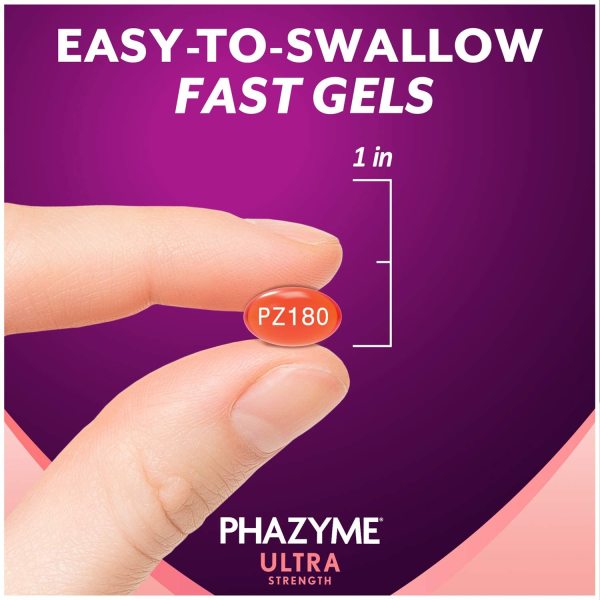 Phazyme Ultra Strength Gas & Bloating Relief, Works in Minutes, 12 Fast Gels