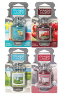 Yankee Candle Car Jar Ultimate Air Freshener On-The-Go Oasis Variety Pack, 1 Bahama Breeze, 1 Black Cherry, 1 Clean Cotton, 1 Home Sweet Home, 0.96 oz (Pack of 4)