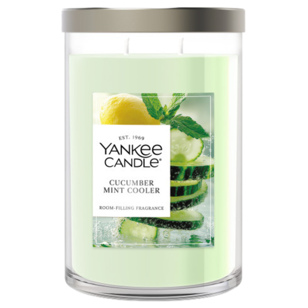 Yankee Candle Large Tumbler Scented Candle, Cucumber Mint Cooler, 20 oz