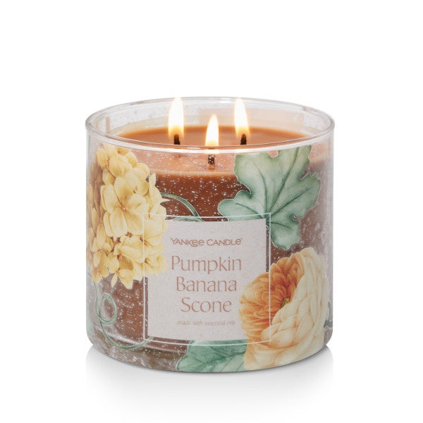 Yankee Candle 3-Wick Decorative Scented Candle, Pumpkin Banana Scone, 14.5 Ounce