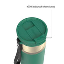 Contigo DualSip Leakproof Insulated Water Bottle with Carry Strap and 2-Way Lid, Dark Emerald Champagne, 24 Ounce