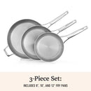 Calphalon Premier Stainless Steel 3-Piece Fry Pan Set