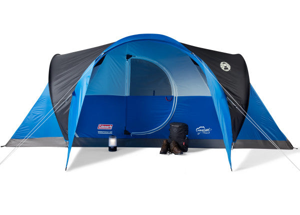 Coleman Camping Tent | 8 Person Montana Cabin Tent with Hinged Door, Blue