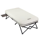 Coleman Twin Airbed Folding Cot with Side Table and 4D Battery Pump, White