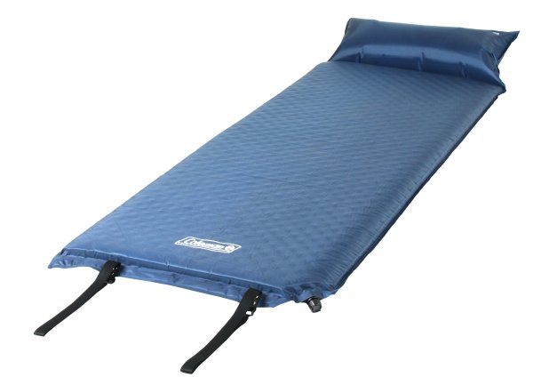 Coleman Self-Inflating Sleeping Camp Pad with Pillow, 76" x 25", Blue