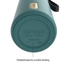Contigo Snapseal Stainless Steel Leakproof Water Bottle with Carry Strap and Straw, Mineral Teal Champagne, 24 Ounce