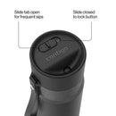 Contigo Autoseal Stainless Steel Leakproof Water Bottle with Carry Strap, Licorice Gunmetal, 24 Ounce