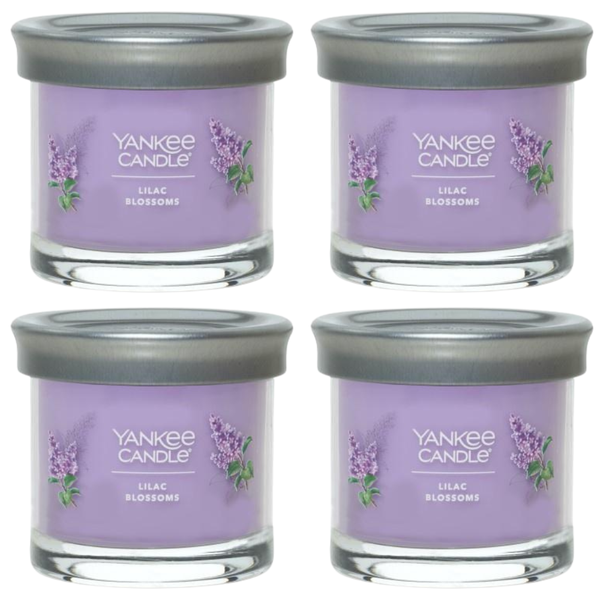 Yankee Candle Small Tumbler Scented Single Wick Jar Candle, Lilac Blossoms, Over 20 Hours of Burn Time, 4.3 Ounce (Pack of 4)