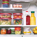 Rubbermaid Easy Find Lids Food Storage Containers, Red, 18-Piece + 4-Piece Set (22 pieces total)