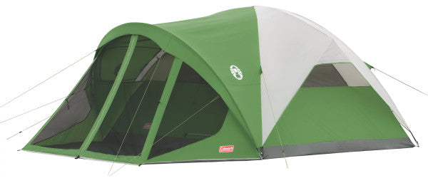 Coleman Evanston Screened Camping Tent, 6 Person Weatherproof Tent with Roomy Interior Includes Rainfly, Carry Bag, Easy Setup and Screened-in Porch