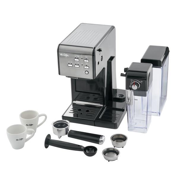 Mr. Coffee One-Touch CoffeeHouse Espresso and Cappuccino Machine, Dark Stainless