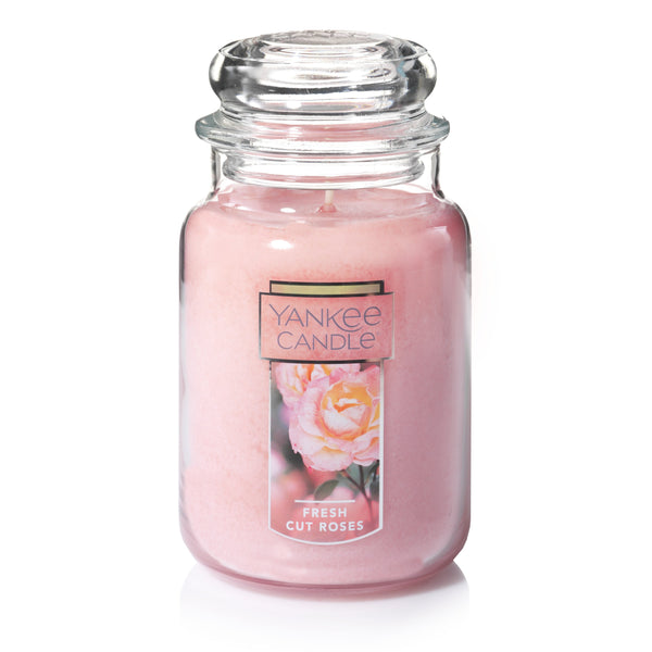 Yankee Candle Classic Large Jar Single Wick Candle, Fresh Cut Roses, 22 Ounce