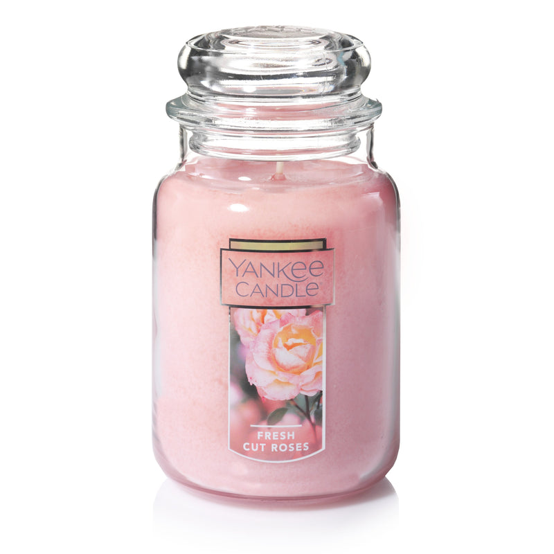 Yankee Candle Classic Large Jar Single Wick Candle, Fresh Cut Roses, 22 Ounce