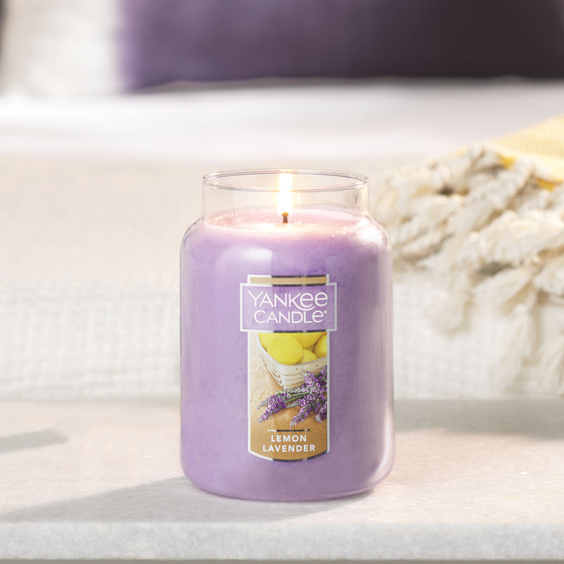 Yankee Candle Classic Large Jar Single Wick Candle, Lemon Lavender, 22 Ounce