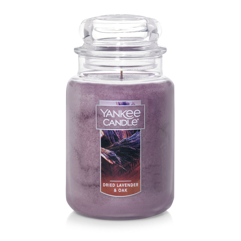 Yankee Candle Classic Large Jar Single Wick Candle, Dried Lavender & Oak, 22 Ounce