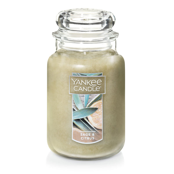 Yankee Candle Classic Large Jar Single Wick Candle, Sage & Citrus, 22 Ounce