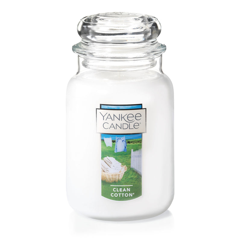 Yankee Candle Classic Large Jar Single Wick Candle, Clean Cotton, 22 Ounce