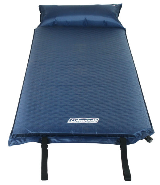 Coleman Self-Inflating Sleeping Camp Pad with Pillow, 76" x 25", Blue