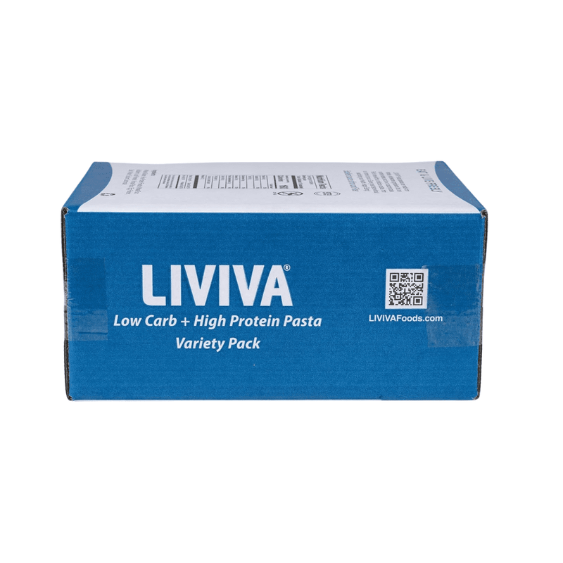 Liviva KETO Low Carb + High Protein Variety Value Pasta Pack (12) 4 x Spag, 4 x Fett, 4 x Ling, 1 CT