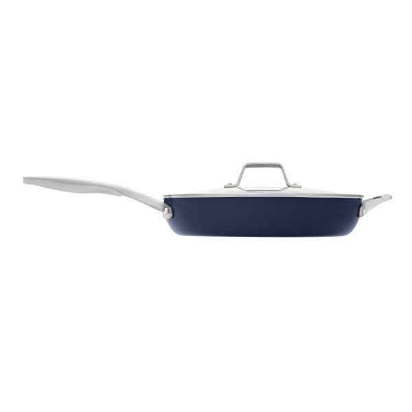 Calphalon Premier Ceramic Nonstick 12" Frying Pan with Lid, Midnight Blue, 1 CT