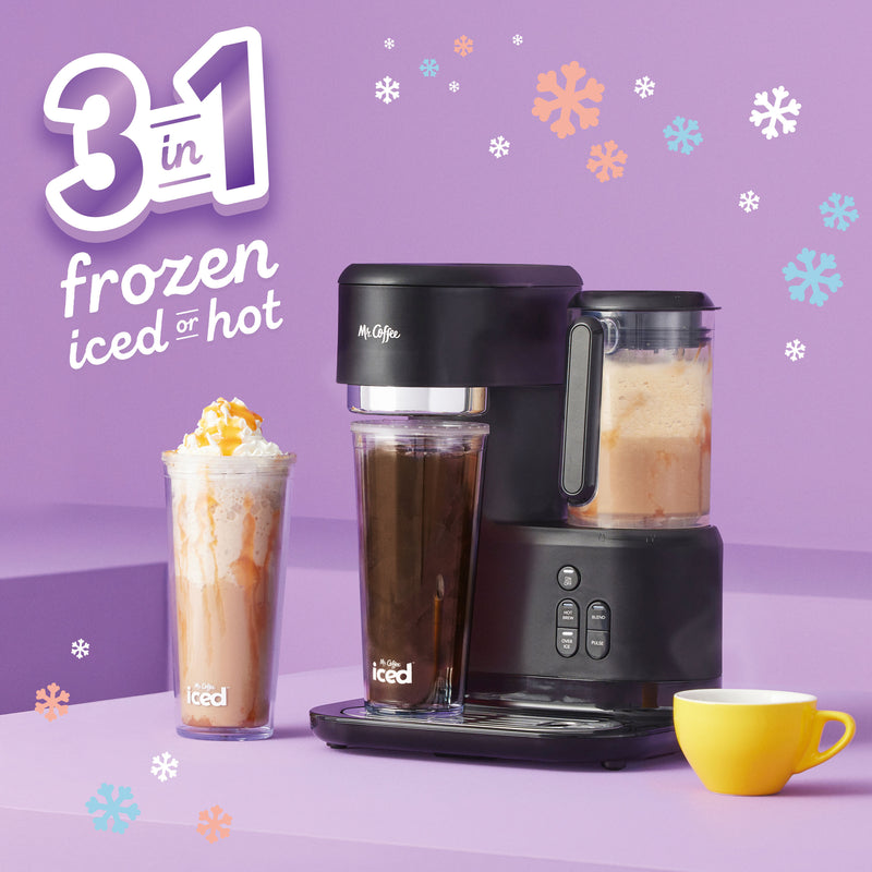 Mr. Coffee 3-in-1 Single Serve Frappe, Iced & Hot Coffee Maker & Blender, 1 CT