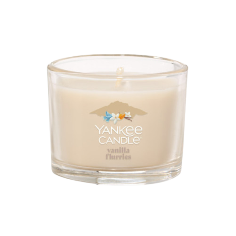 Yankee Candle Minis Votive Jar, Vanilla Flurries, 1.3 OZ (Pack of 4)