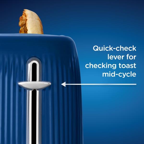 Oster Retro 2-Slice Toaster with Quick-Check Lever, Extra-Wide Slots, Impressions Collection, Blue