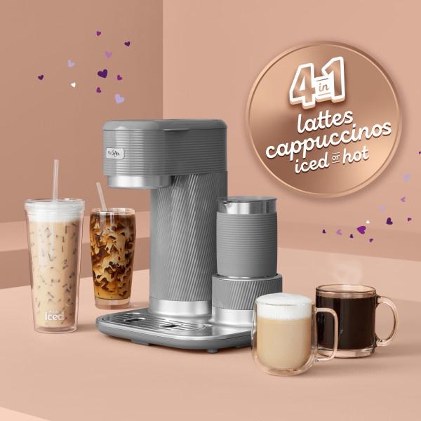 Mr. Coffee 4-in-1 Single-Serve Latte Lux, Iced, and Hot Coffee Maker with Milk Frother