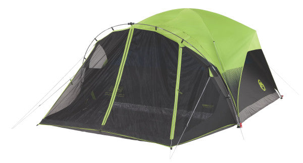 Coleman Carlsbad Dark Room Camping Tent with Screened Porch, 4/6 Person Tent Blocks 90% of Sunlight and Keeps Inside Cool, Weatherproof Tent with Easy Setup and Screened-In Porch