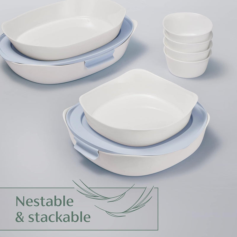 Rubbermaid DuraLite Glass Bakeware, 1.75-Quart Square Baking Dish, Cake Pan, or Casserole Dish with Lid