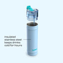 bubba DualSip Leakproof Insulated Water Bottle with Straw, Daydreamin', 24 Ounce