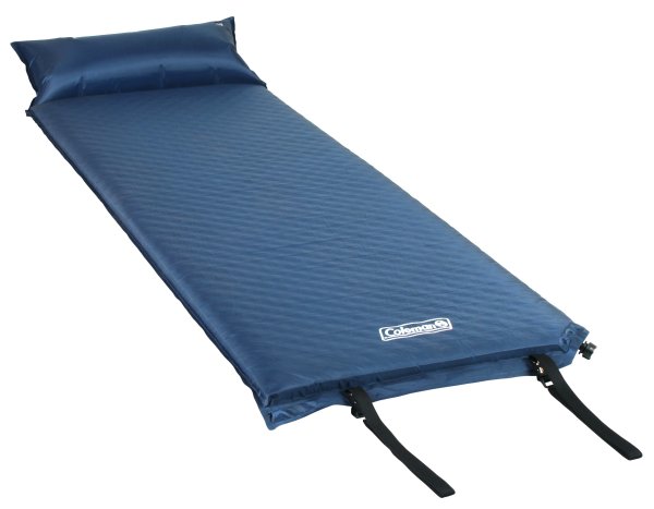 Coleman Self-Inflating Sleeping Camp Pad with Pillow, 76" x 25", Blue