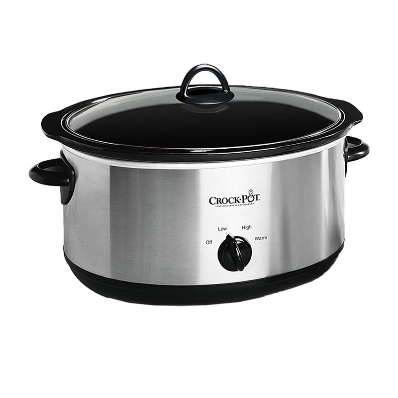 Crock-Pot 8-Quart Manual Slow Cooker with Little Dipper Food Warmer, Stainless Steel, 1 CT