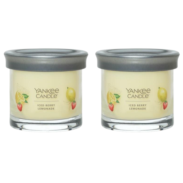 Yankee Candle Small Tumbler Scented Single Wick Jar Candle, Iced Berry Lemonade, Over 20 Hours of Burn Time, 4.3 Ounce (Pack of 2)