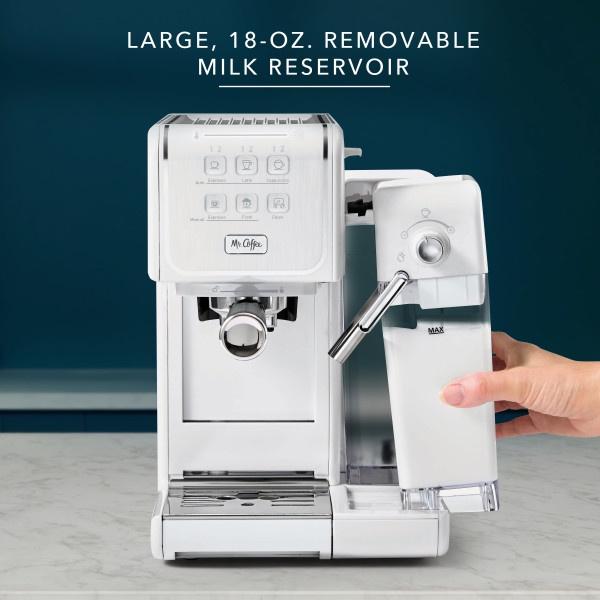 Mr. Coffee One-Touch CoffeeHouse+ Espresso, Cappuccino, and Latte Maker, White