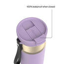 Contigo DualSip Leakproof Insulated Water Bottle with Carry Strap and 2-Way Lid, Purple Carrot Champagne, 24 Ounce