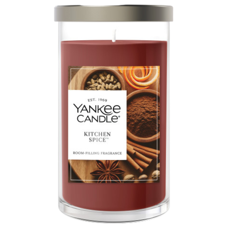Yankee Candle Medium Pillar Scented Candle, Kitchen Spice, 14.25 oz, 2-Pack