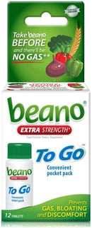 Beano To Go, Extra Strength, Gas Prevention and Digestive Enzyme Supplement, 12 Count