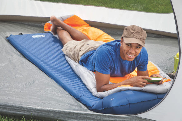 Coleman Self-Inflating Sleeping Camp Pad with Pillow, 76" x 25", Blue