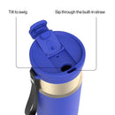 Contigo DualSip Leakproof Insulated Water Bottle with Carry Strap and 2-Way Lid, Wild Indigo Champagne, 24 Ounce